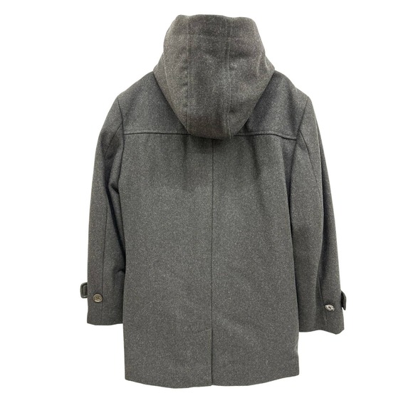 NWT Ralph Lauren Boys Sz 16R Wool Blend Hooded Peacoat Charcoal - Picture 2 of 7